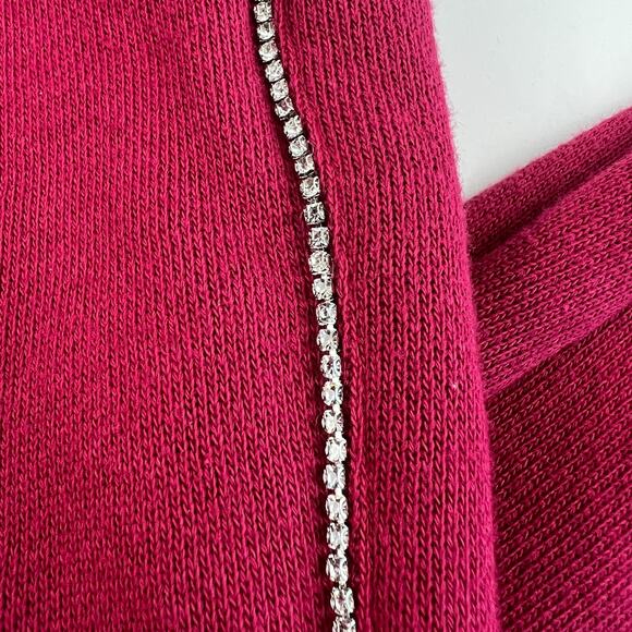 Victoria's Secret On Point Rhinestone Bling Sweatpants Burgundy Size XXL - Picture 4 of 13